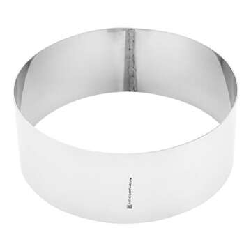 Restaurantware 5 x 2.4 Inch Baking Ring 1 Round Cake Ring - Oven-Ready Freezable Stainless Steel Rin...