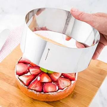 Restaurantware 5 x 2.4 Inch Baking Ring 1 Round Cake Ring - Oven-Ready Freezable Stainless Steel Ring Mold Dishwashable For Cooking Or Baking