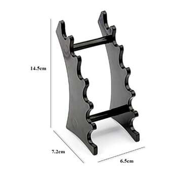 RAYNAG Set of 2 Pen Display Holder Acrylic Stands, Nail/Makeup/Art Brush Rack Organizer Holder, Clear and Black, 6-Layer Stand