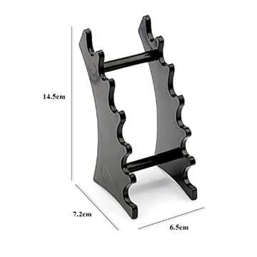 RAYNAG Set of 2 Pen Display Holder Acrylic Stands, Nail/Makeup/Art Brush Rack Organizer Holder, Clear and Black, 6-Layer Stand