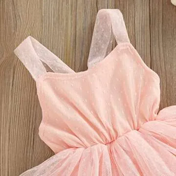 Mubineo Infant Baby Baby Girl Lace Romper Tutu Dress Princess Overall Dress Sundress (Pink, 18-24 Months)