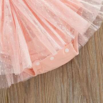 Mubineo Infant Baby Baby Girl Lace Romper Tutu Dress Princess Overall Dress Sundress (Pink, 18-24 Months)