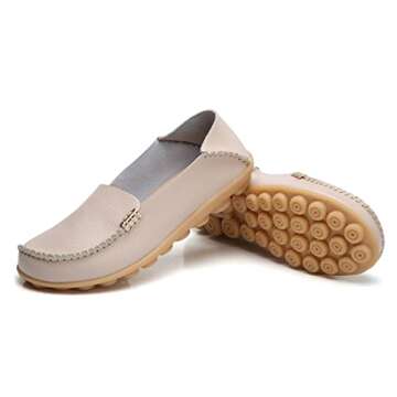VenusCelia Women's Natural Comfort Walking Flat Loafer(11 M US,Beige)