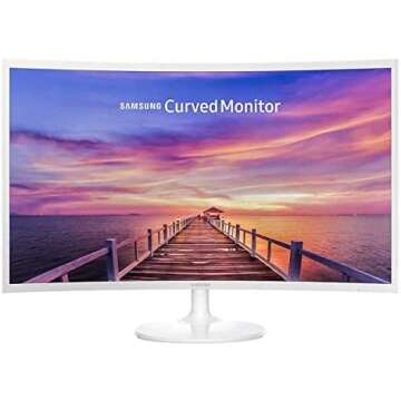 SAMSUNG 27"" Curved LED Monitor, Widescreen FHD (1920x1080) Display, 60 Hz, 4 ms Response Time, VGA ...