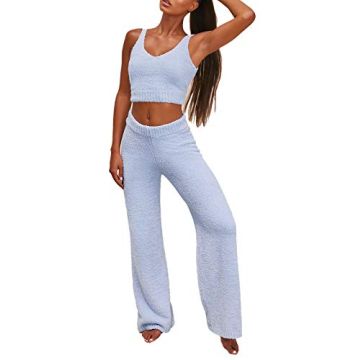 Women's Cozy Sherpa Fleece 2 Piece Loungewear Set