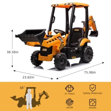 12V JCB Ride On Excavator Remote Control Electric Toy for Kids