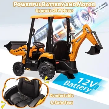 12V JCB Ride On Excavator Remote Control Electric Toy for Kids