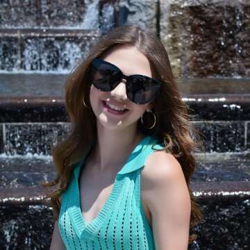 LVIOE Cat Eyes Sunglasses for Women, Polarized Oversized Fashion Vintage Eyewear for Driving Fishing...