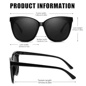 Stylish LVIOE Cat Eyes Sunglasses for Women - UV Protection