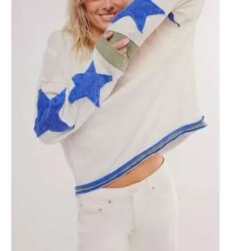 Amiblvowa Oversized Graphic Sweatshirt for Women Y2k Chic Style