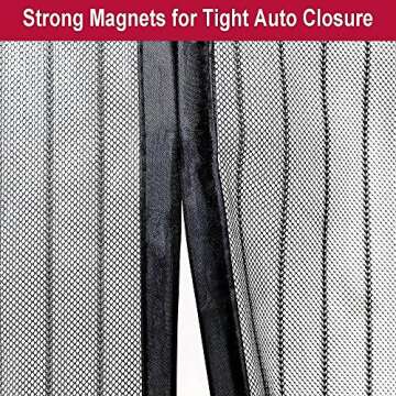 Aloudy Magnetic Screen Door Fits Doors Up to 36" x 98" MAX, Full Frame Velcro Instant Mesh Curtain, Hands Free Bugs Off Door Screen with Magnets