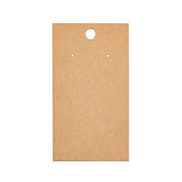 Juvale 200-Pack Kraft Paper Earring Display Cards for Hanging Earrings, Studs, Bulk Jewelry Cards for Retail, Trade Show, Boutique, Small Business Packaging (3.5x2 in)
