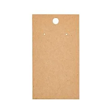 Juvale 200-Pack Kraft Paper Earring Display Cards for Hanging Earrings, Studs, Bulk Jewelry Cards for Retail, Trade Show, Boutique, Small Business Packaging (3.5x2 in)