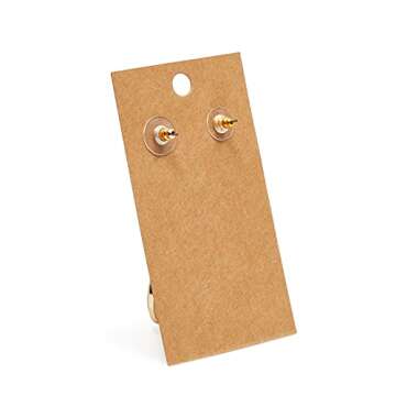 Juvale 200-Pack Kraft Paper Earring Display Cards for Hanging Earrings, Studs, Bulk Jewelry Cards for Retail, Trade Show, Boutique, Small Business Packaging (3.5x2 in)