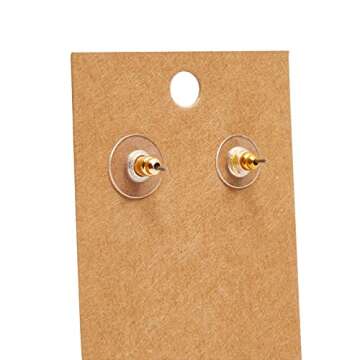 Juvale 200-Pack Kraft Paper Earring Display Cards for Hanging Earrings, Studs, Bulk Jewelry Cards for Retail, Trade Show, Boutique, Small Business Packaging (3.5x2 in)