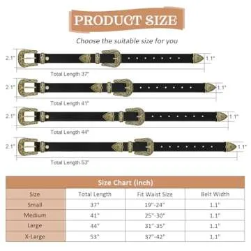 WHIPPY Vintage Western Leather Belt for Women Stylish and Versatile