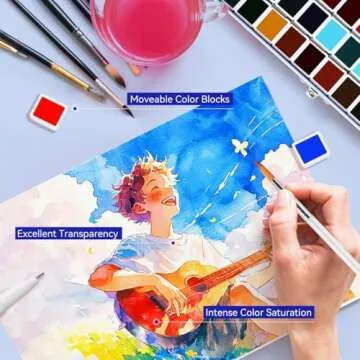MeiLiang Watercolor Set - 52 Colors, Portable Art Set