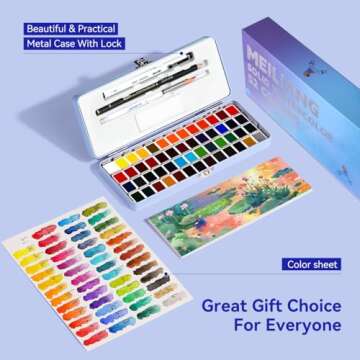 MeiLiang Watercolor Set - 52 Colors, Portable Art Set