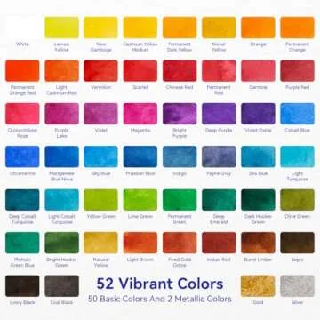 MeiLiang Watercolor Set - 52 Colors, Portable Art Set