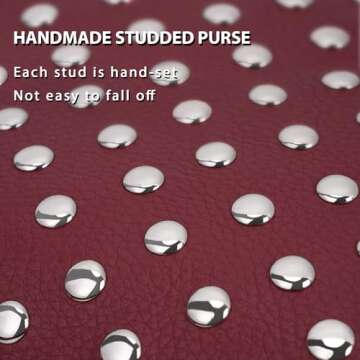 YFGBCX Studded Purses Black Shoulder Bag Y2K Purse for Women Handbag Soft Leather Fall Purse