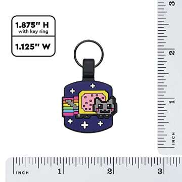 Besties "Nyan Cat" Customized Silicone Pet ID Name Tags for Collars - Silent and Jingle Free - Ships Fast from US- 18 Cute Funny Designs for Dogs and Cats - Personalized - Laser Engraved