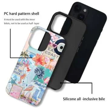 Durable Hybrid 2-Layer Phone Case for iPhone 14 in Summer Style