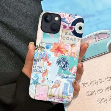 Durable Hybrid 2-Layer Phone Case for iPhone 14 in Summer Style