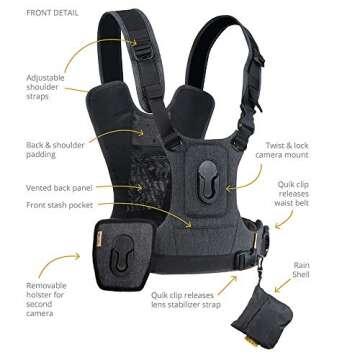 Cotton Carrier CCS G3 Camera and Binocular Harness - Grey