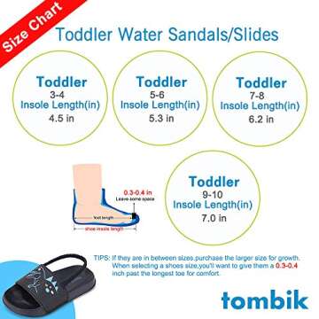 Tombik Toddler Sandals - Boys Pool Slipper Slides