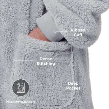 Bedsure Cozy Sherpa Hoodie Blanket for Adults | Warm Wearable Gift