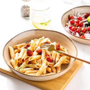 AmorArc 9.5" Large Pasta Bowls Set - Microwave Safe Ceramic