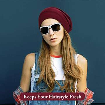 Poor Quality-00 Pieces Satin Lined Sleep Slouchy Beanie Hat Night Hair Cap for WomenPoor Quality