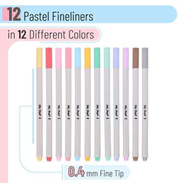 Mr. Pen Pastel Highlighters and Fineliners Set - 20 Pack