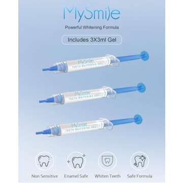MySmile Teeth Whitening Gel Pen Refill Pack, 3 Non-Sensitive Teeth Whitening Pen, Deluxe Teeth Whitener Dental Grade Tooth Whitening Gel with Carbamide Peroxide for Home, 10 min Fast Result