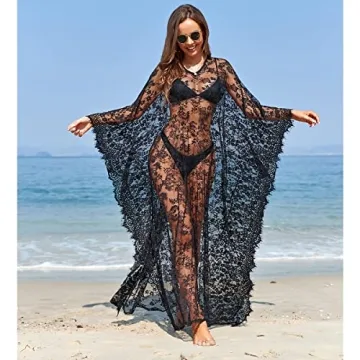 Beach Cover Up Boho Lace Kimono for Women