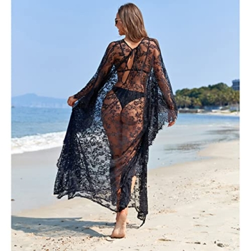 Beach Cover Up Boho Lace Kimono for Women