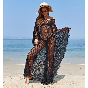Beach Cover Up Boho Lace Kimono for Women