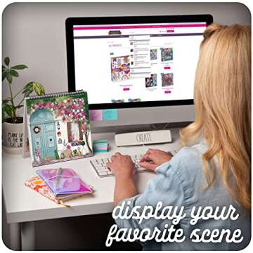 Sticker & Chill Sticker Book for Adults – 800+ Repositionable Colorful Clings Create Designs on 10 Spiral Bound Scene Pages – Easy, Fun & Stress Relieving Relaxation Activity – Flower Fest Series