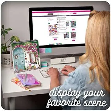 Sticker & Chill Sticker Book for Adults – 800+ Repositionable Colorful Clings Create Designs on 10 Spiral Bound Scene Pages – Easy, Fun & Stress Relieving Relaxation Activity – Flower Fest Series