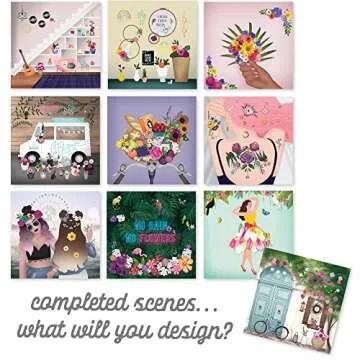 Sticker & Chill Sticker Book for Adults – 800+ Repositionable Colorful Clings Create Designs on 10 Spiral Bound Scene Pages – Easy, Fun & Stress Relieving Relaxation Activity – Flower Fest Series