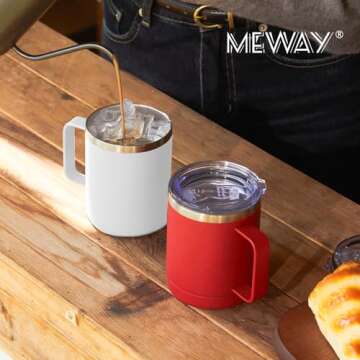 MEWAY 12oz Stainless Steel Coffee Mug with Handle