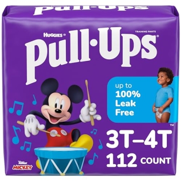 Pull-Ups Boys' Potty Training Pants, 3T-4T (32-40 lbs), 112 Count (4 Packs of 28)
