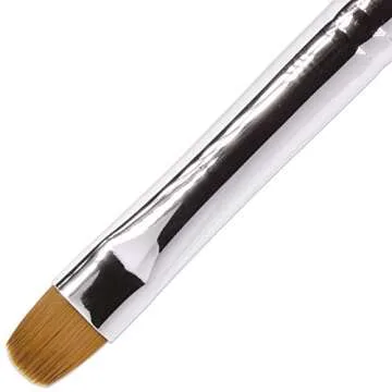 Ivy L Premium 2 Way French Gel Acrylic Nail Art Kolinsky Brush with Dotting Tool for Professional Manicure Cuticle Clean up Nail Art Design (Size 10, Pink Marble)