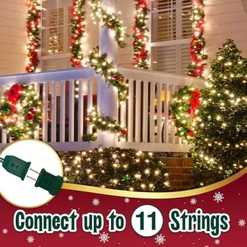Warm White Christmas Lights String - 35 Modes, 6.3 ft