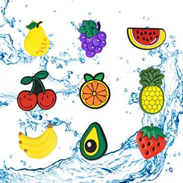 Fruit Vegetable Charms for Clog Shoe Decoration, Cherry Strawberry Pineapple Watermelon Grape Eggpla...