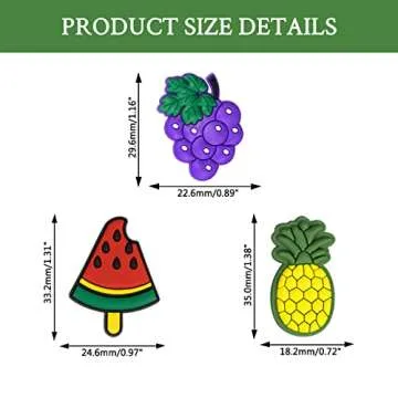 Fruit Vegetable Charms for Clog Shoe Decoration, Cherry Strawberry Pineapple Watermelon Grape Eggplant Charm for Boys Girls Kids Teens Gifts