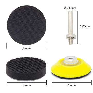 180 Pieces 2 Inch Sanding Disc, GOH DODD Wet Dry Sandpaper with Soft Foam Pad and Backer Plate 1/4" Shank, 60-10000 Variety Grits Grinding Abrasive Sand Paper for Auto Metal Wood Grass Jewelry