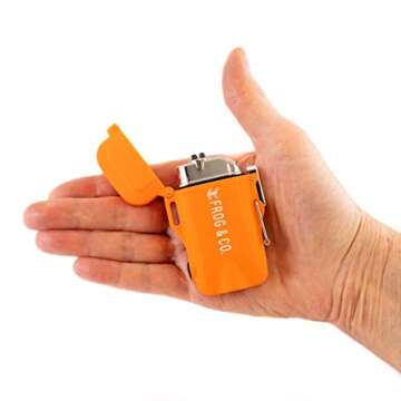 Survival Frog Tough Electric Lighter 2.0 - Waterproof & Windproof Electric Lighter with Flashlight