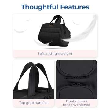 BAGSMART Travel Toiletry Bag, Lightweight Large Wide-open Travel Bag for Women, Puffy Cosmetic Makeu...