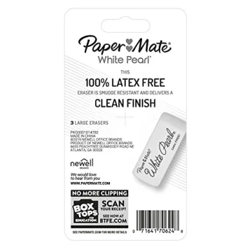 Paper Mate White Pearl Erasers - 3 Pack for Clean Erasing
